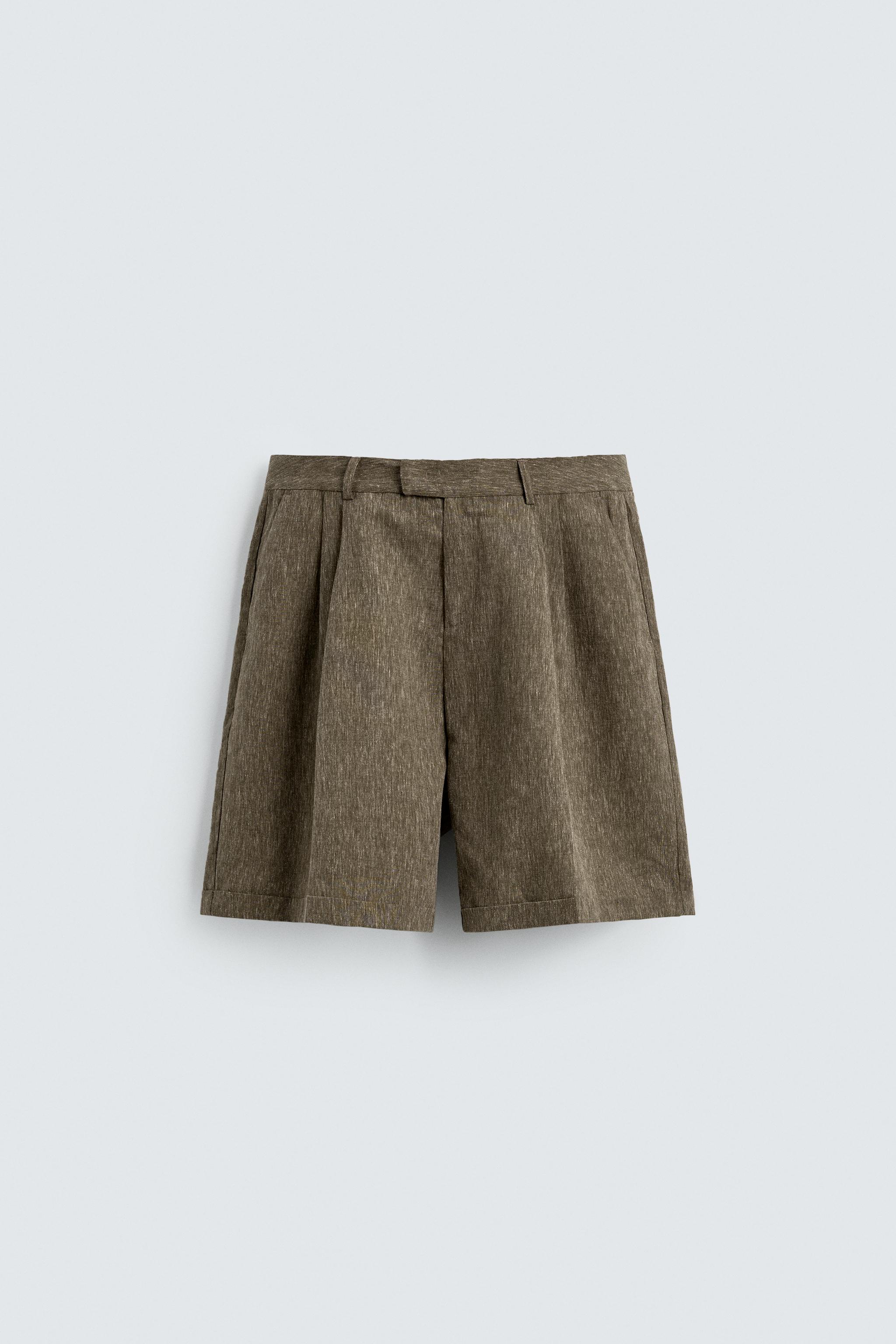 BERMUDA RELAXED FIT À PLIS